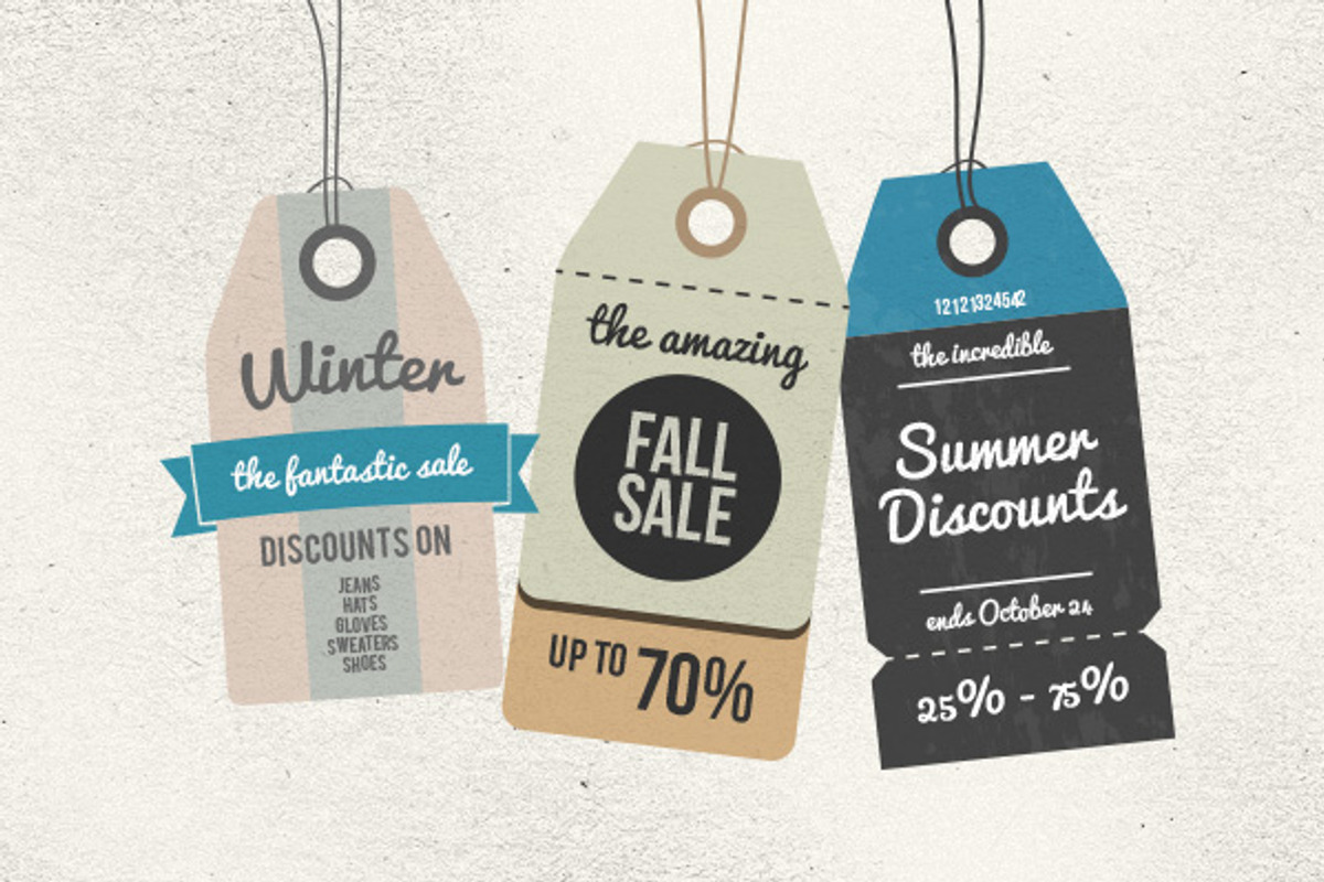 6 Retro Sale Tags