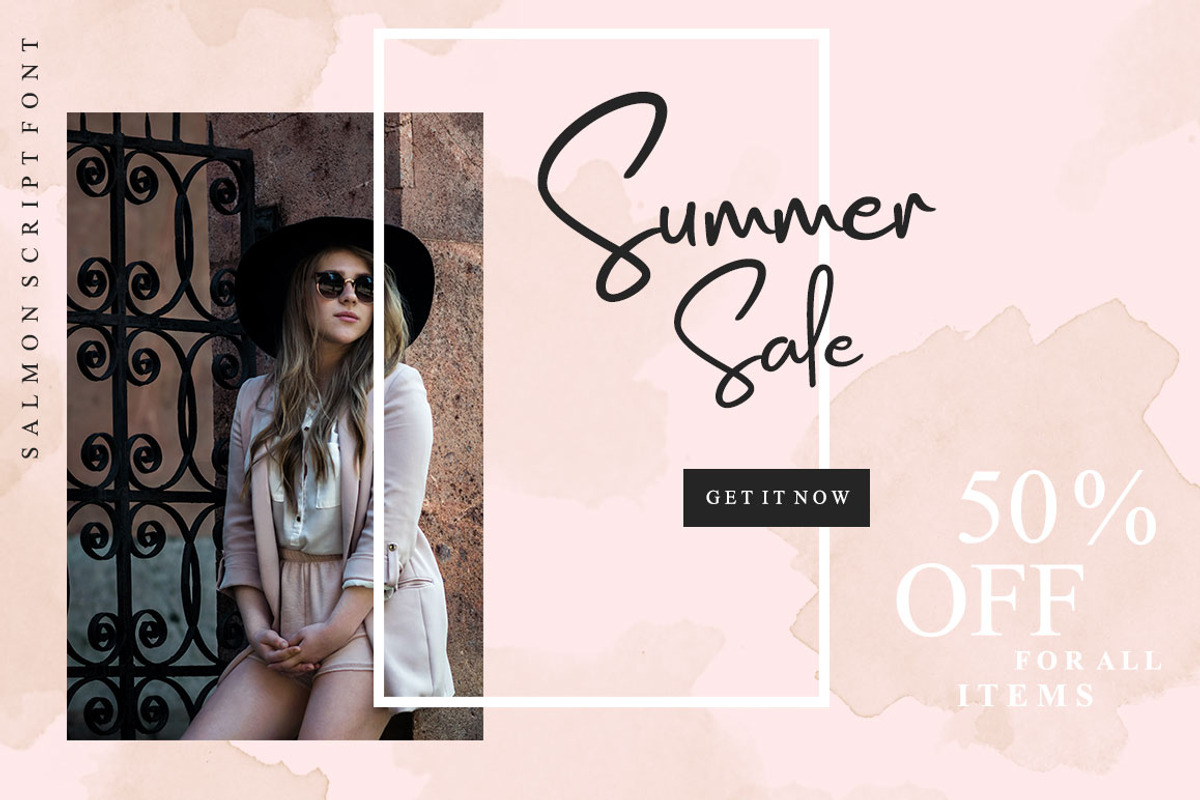 SALE! Salmon Script preview 5