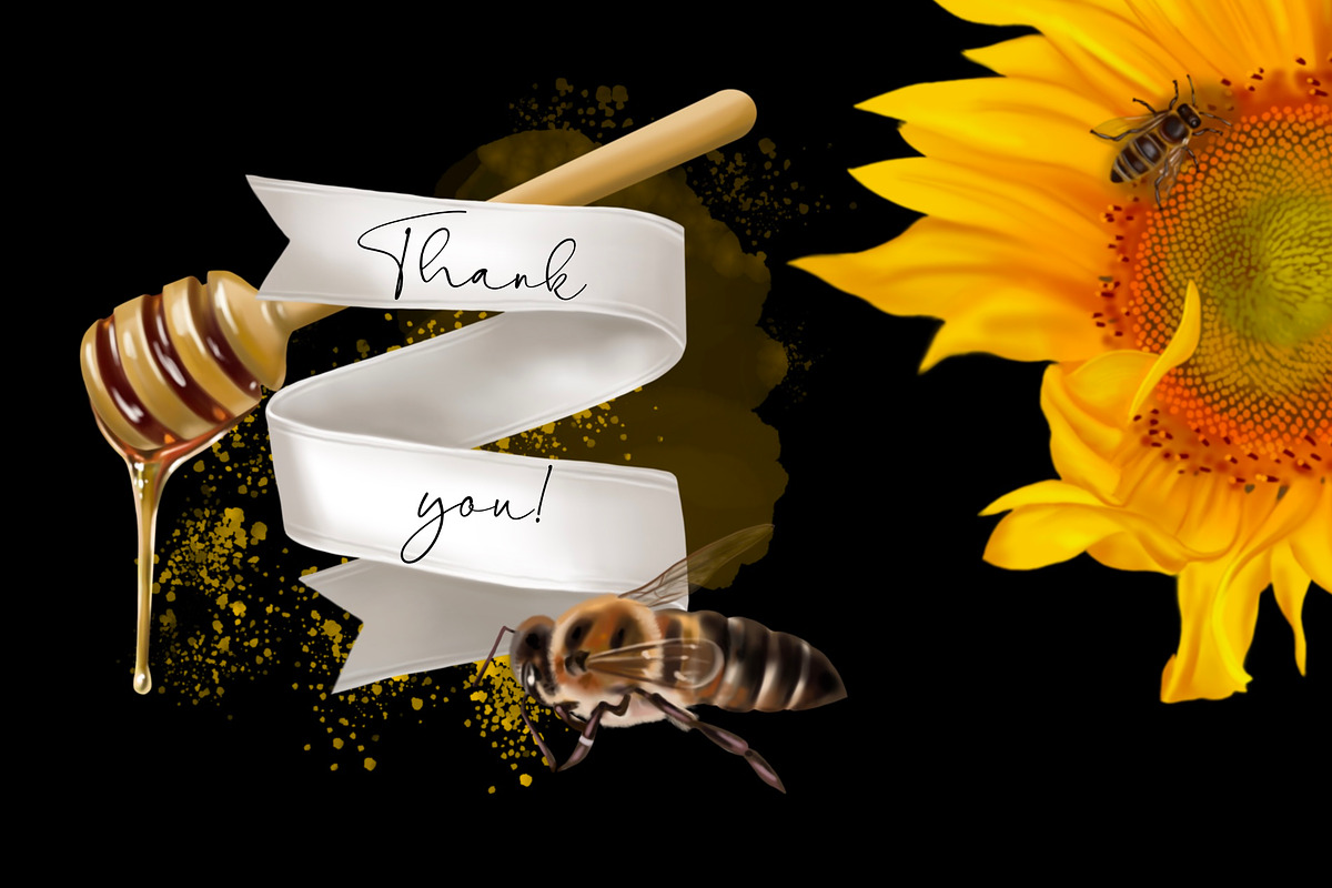 Honey Bee - Watercolor Breakfast, an Illustration by NNclipart (Photo 8 of 8)