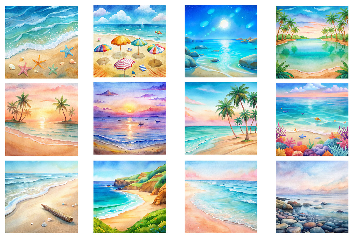 Calm Summer Beach Coast Digital, a Background Photo by Wow Magic (Photo 2 of 2)