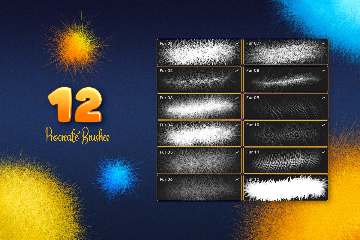 Fur Procreate Brushes, a Brush Add-On by Andrew Skoch Design (Photo 5 of 9)