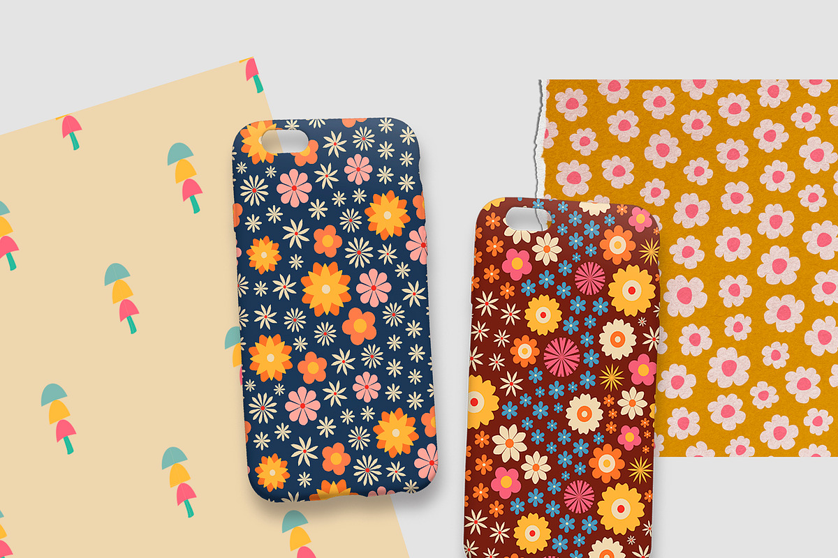 Retro Floral Groovy Vintage Patterns, a Pattern Graphic by Sofico (Photo 7 of 15)