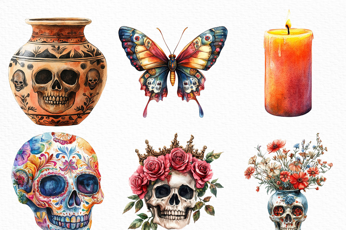 Day of the Dead Clipart Bundle, an Illustration by Craft Nest (Photo 3 of 6)