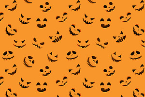 Seamless pattern Halloween pumpkin, a Pattern Graphic by Yayasya