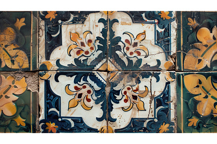 Colorful Vintage Spanish Tile, a Background Photo by Lermont51