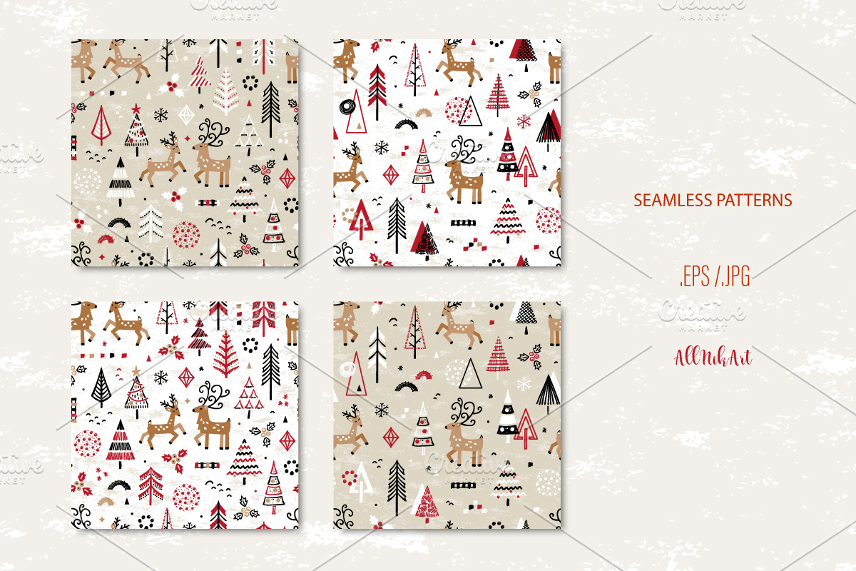 Christmas Patterns Collection, a Pattern Graphic by AllNikArt (Photo 4 of 4)