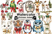 Cute Animal Christmas Clipart, an Illustration by Black Bird Studio (Thumbnail 1 of 6)