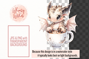 Dragons and Coffee Clip Art, a Food Illustration by Whimsy & Wishes (Thumbnail 7 of 9)