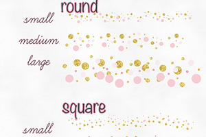 Pink & Gold Confetti Scatter Brushes