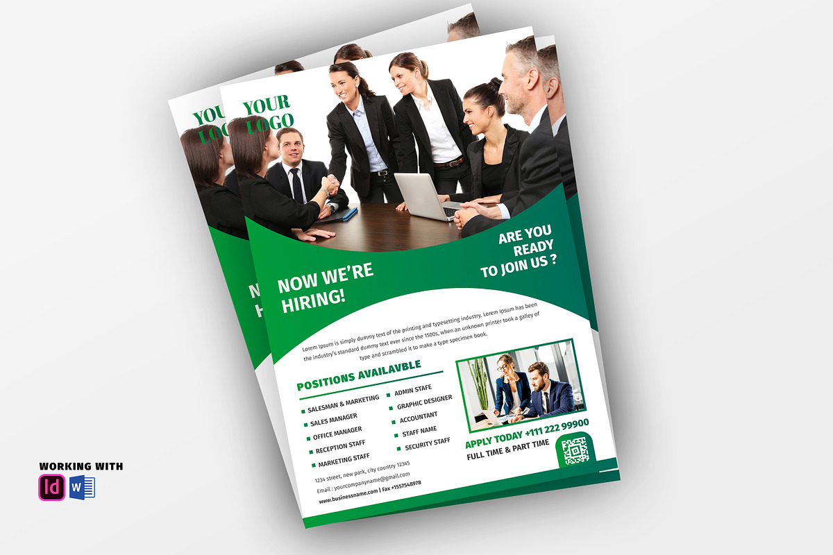 Job Recruitment Flyer template Word, a Flyer Template by Madhabi Studio (Photo 2 of 4)