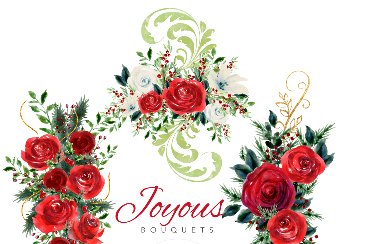 Red Watercolor Flowers & Wreaths, an Illustration by Feather Grace Designs (Photo 13 of 15)