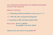Watercolor Valentine Photo Card PSD, a Card Template by PSD templates and Photos (Thumbnail 4 of 4)
