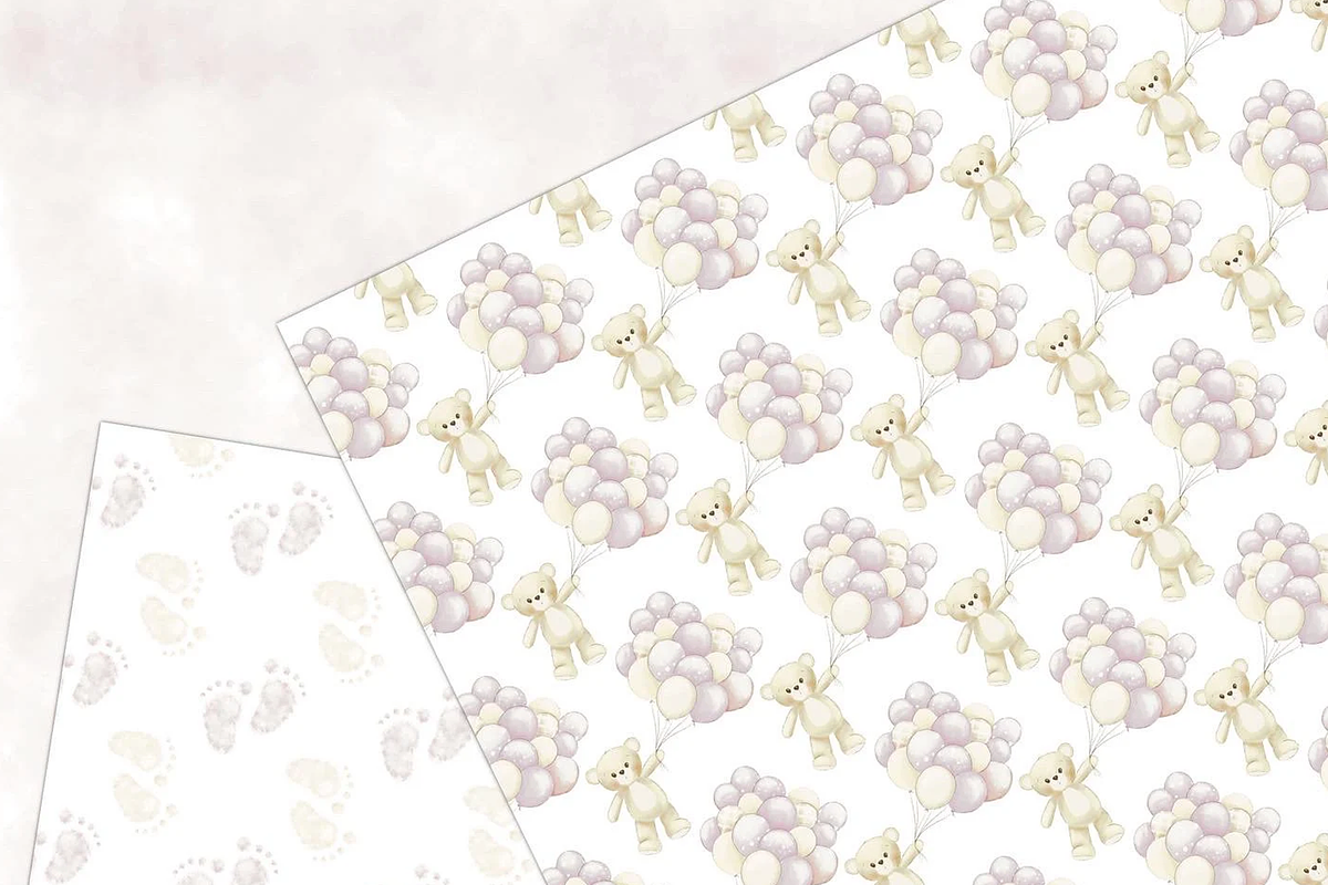Cute Oh Baby - digital papers, an Illustration by Lolytop Studio (Photo 4 of 5)