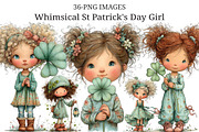 Whimsical St Patrick's Day Girl Clip, an Illustration by Craft Nest (Thumbnail 1 of 11)