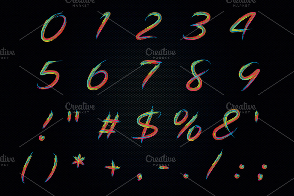 Colorful Brushy Font (Rainbow Font) preview 4