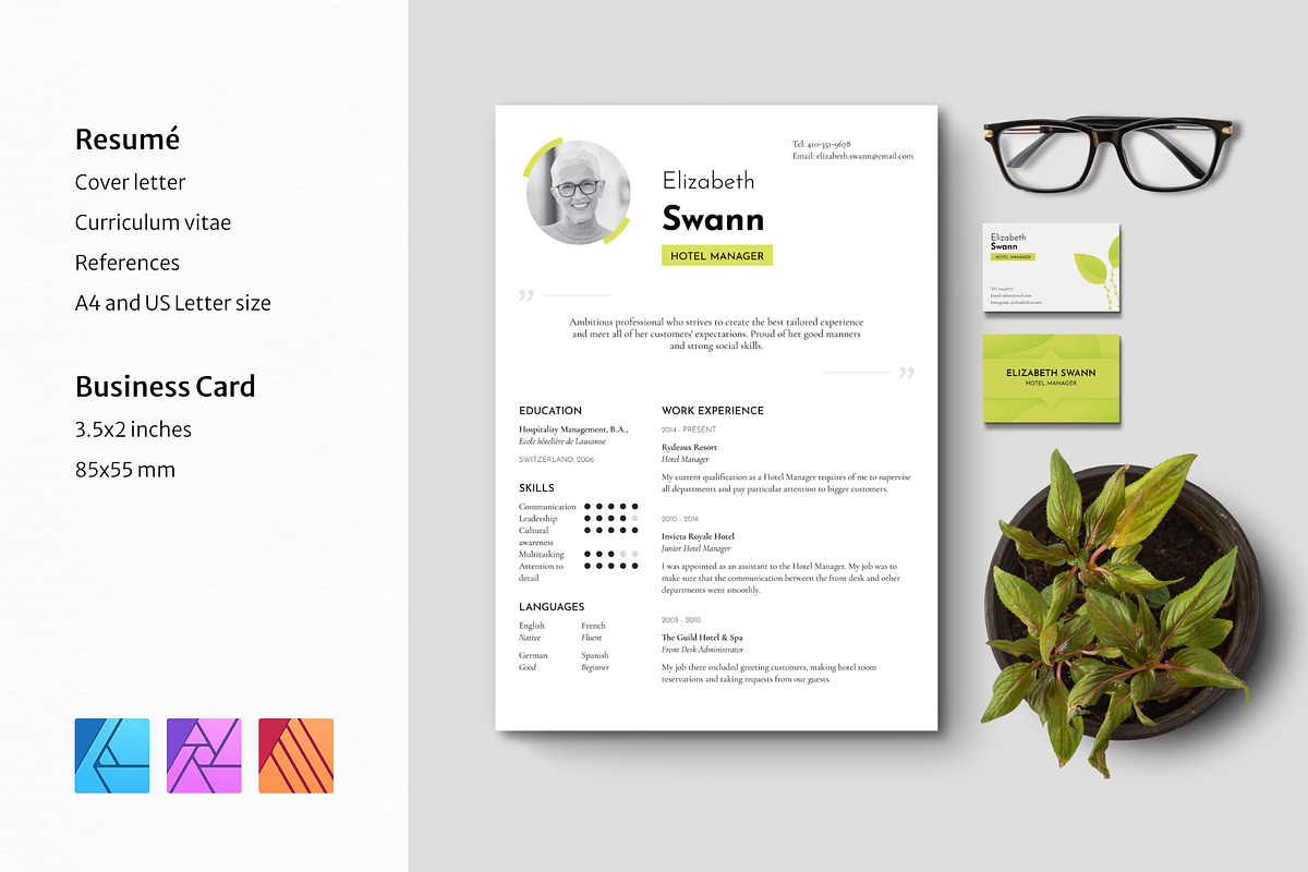 Swann Resume & Business Card, a Resume Template by Jinro (Photo 1 of 8)