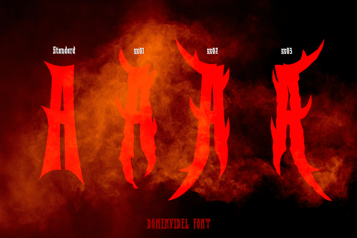 Domenvidel Blackmetal Font, a Blackletter Font by madeDeduk (Photo 7 of 10)