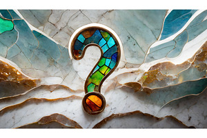 A question mark rendered in stained, an Arts & Entertainment Photo by Igor Tichonow