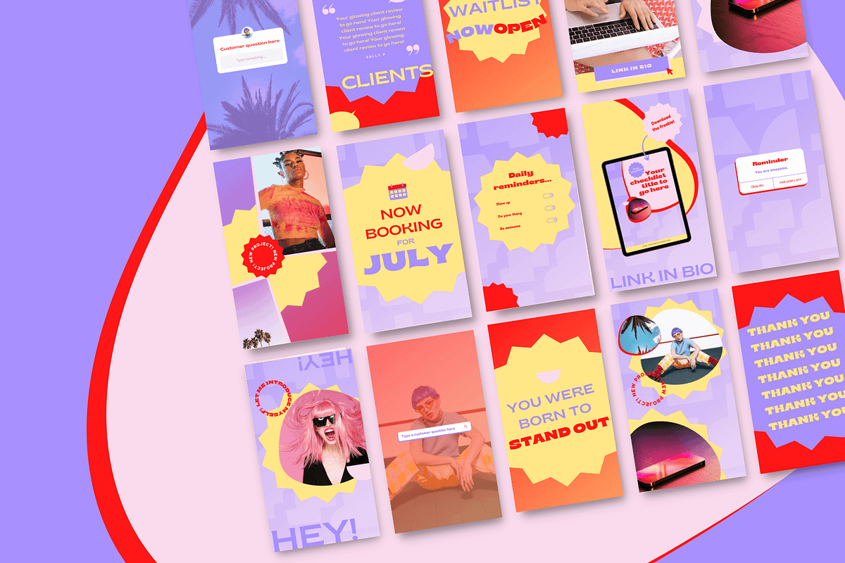 Bright Instagram Story Templates, a Social Media Template by Kurly Creative (Photo 4 of 11)