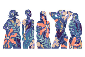 Women with different types of, a Decorative Illustration by undrey