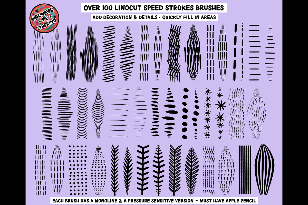Procreate Linocut Brush Set Volume 2, a Brush Add-On by AlwaysBeColoring (Photo 4 of 13)