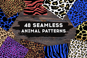 48 SEAMLESS ANIMAL PATTERNS