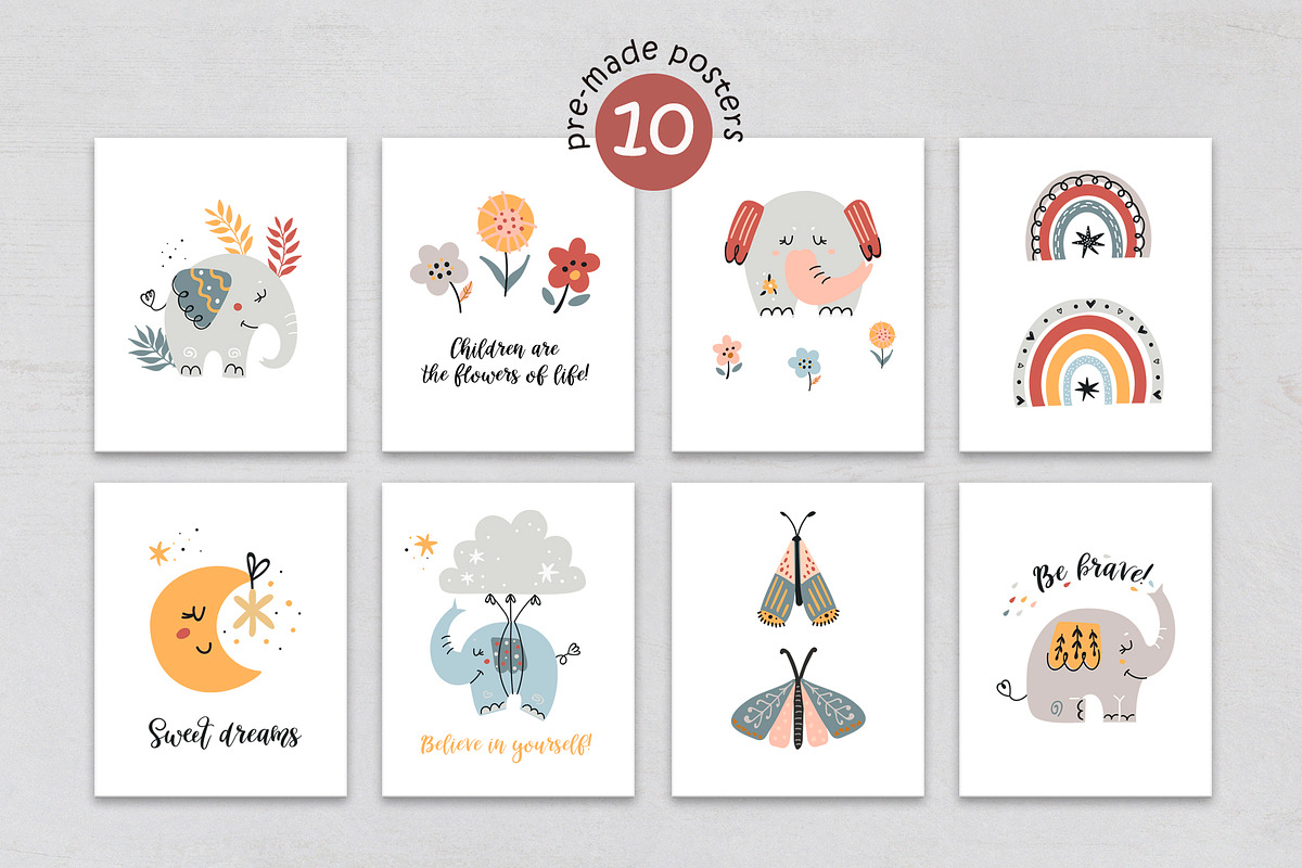Boho elephants Collection, a Graphic by Nafanya (Photo 9 of 11)