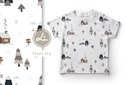 Winter Village and Forest Pattern, a Pattern Graphic by lindoet23 (Thumbnail 2 of 3)