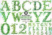 Watercolor Green Leaf Alphabet PNG, an Illustration by Canvas Craft (Thumbnail 1 of 5)