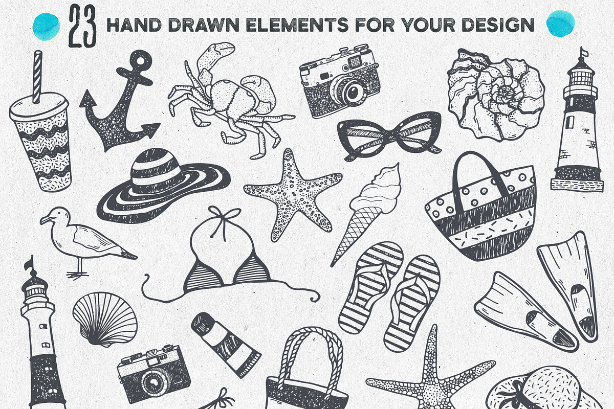SEA DOODLES SET., a Pattern Graphic by Krapio (Photo 2 of 4)