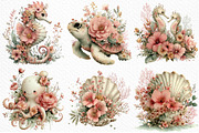 Whimsical Floral Undersea Clipart, a Seasonal Illustration by Craft Nest (Thumbnail 6 of 10)