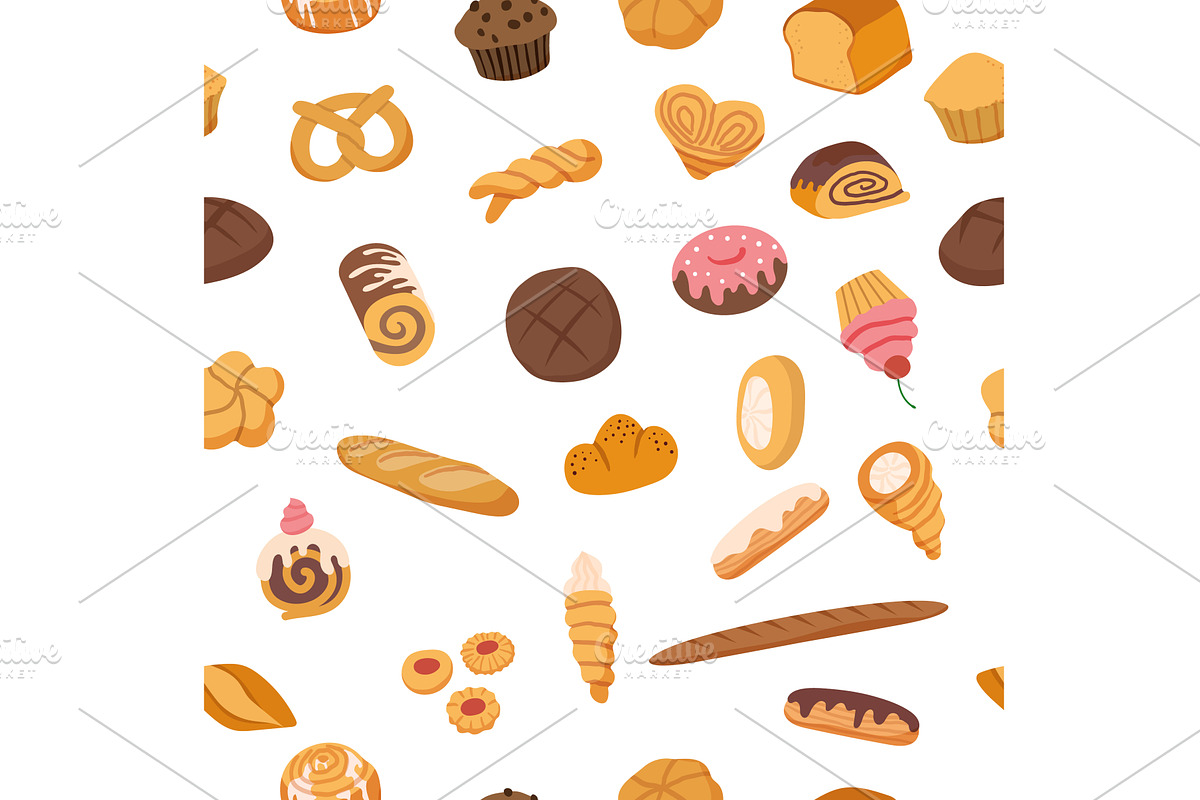 Bakery pattern. background shape, a Food Illustration by Onyx