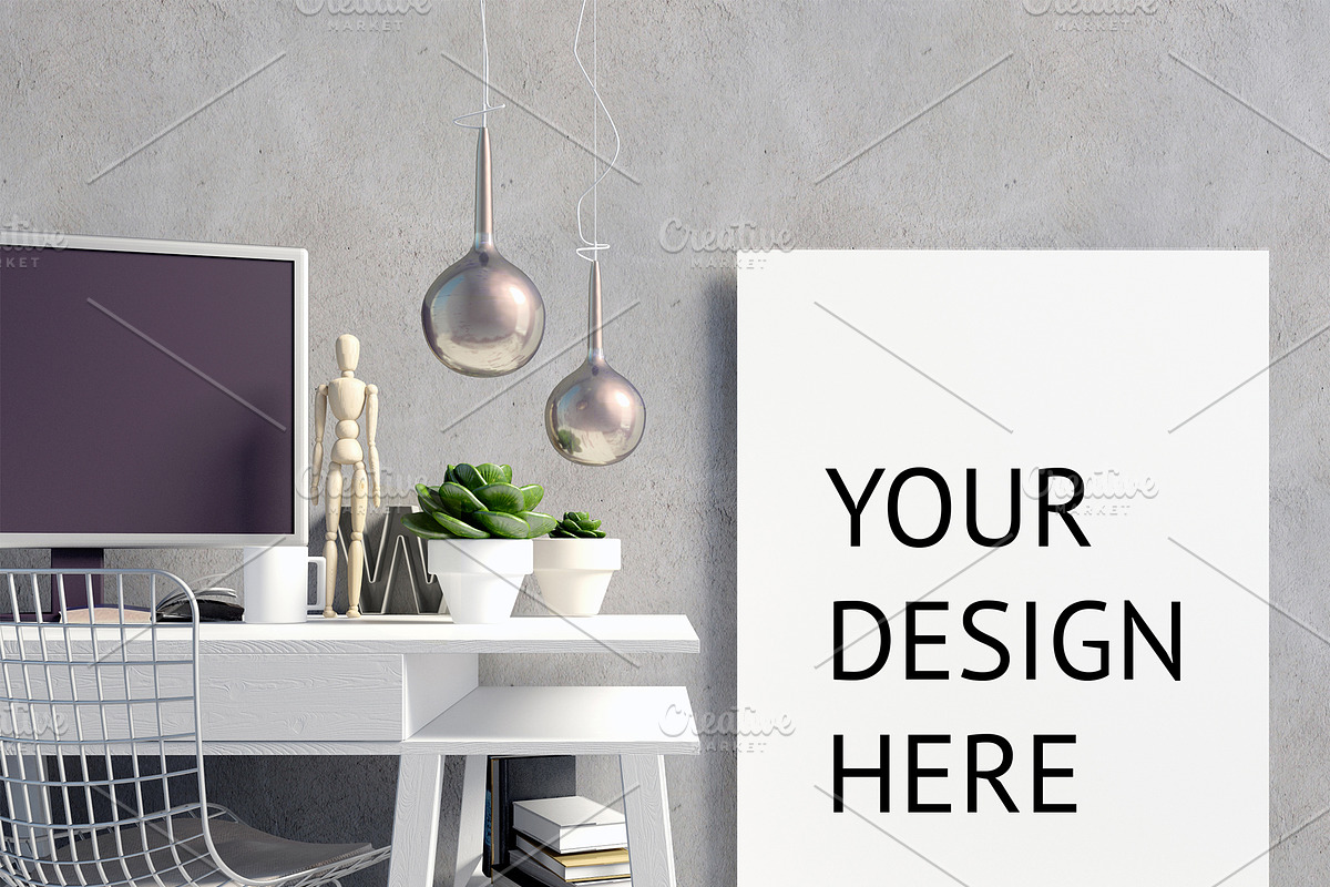 10 workplace poster mock up, a Print Template by ChromiumHeart (Photo 2 of 11)