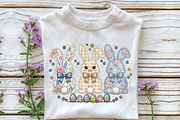 Easter Bunnies Floral Gingham Bunny, an Illustration by CraftArtStudio (Thumbnail 2 of 4)