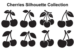 Cherry Branch Silhouette Set