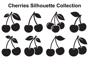 Cherry Pair Silhouette Set, an Object Graphic by Creativeshirt