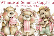 Whimsical Summer Capybara clipart, an Illustration by Designworld (Thumbnail 1 of 7)