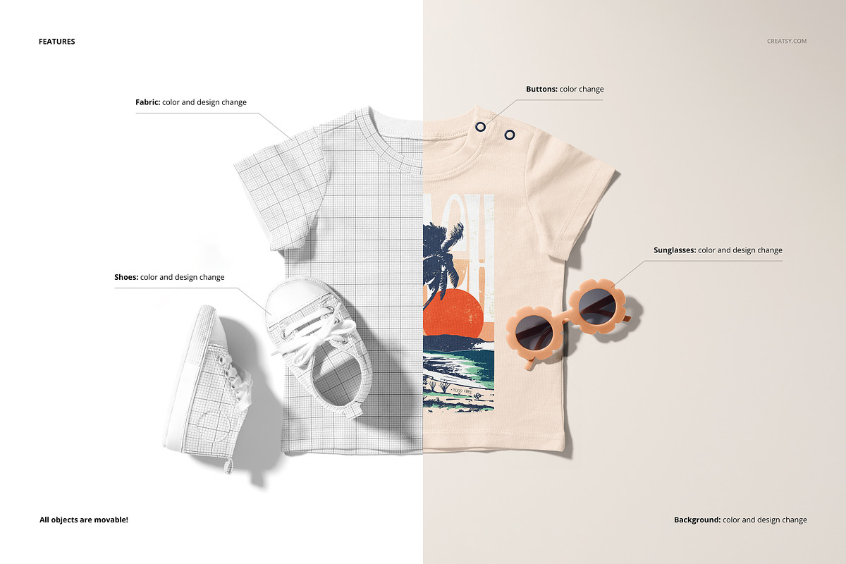 Infant T-shirt Mockup Set, a Shirt Mockup by creatsy5 (Photo 3 of 7)