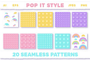 Pop it Fidget Toy Pastel Pattern set, a Pattern Graphic by VectoriyA (Thumbnail 3 of 8)