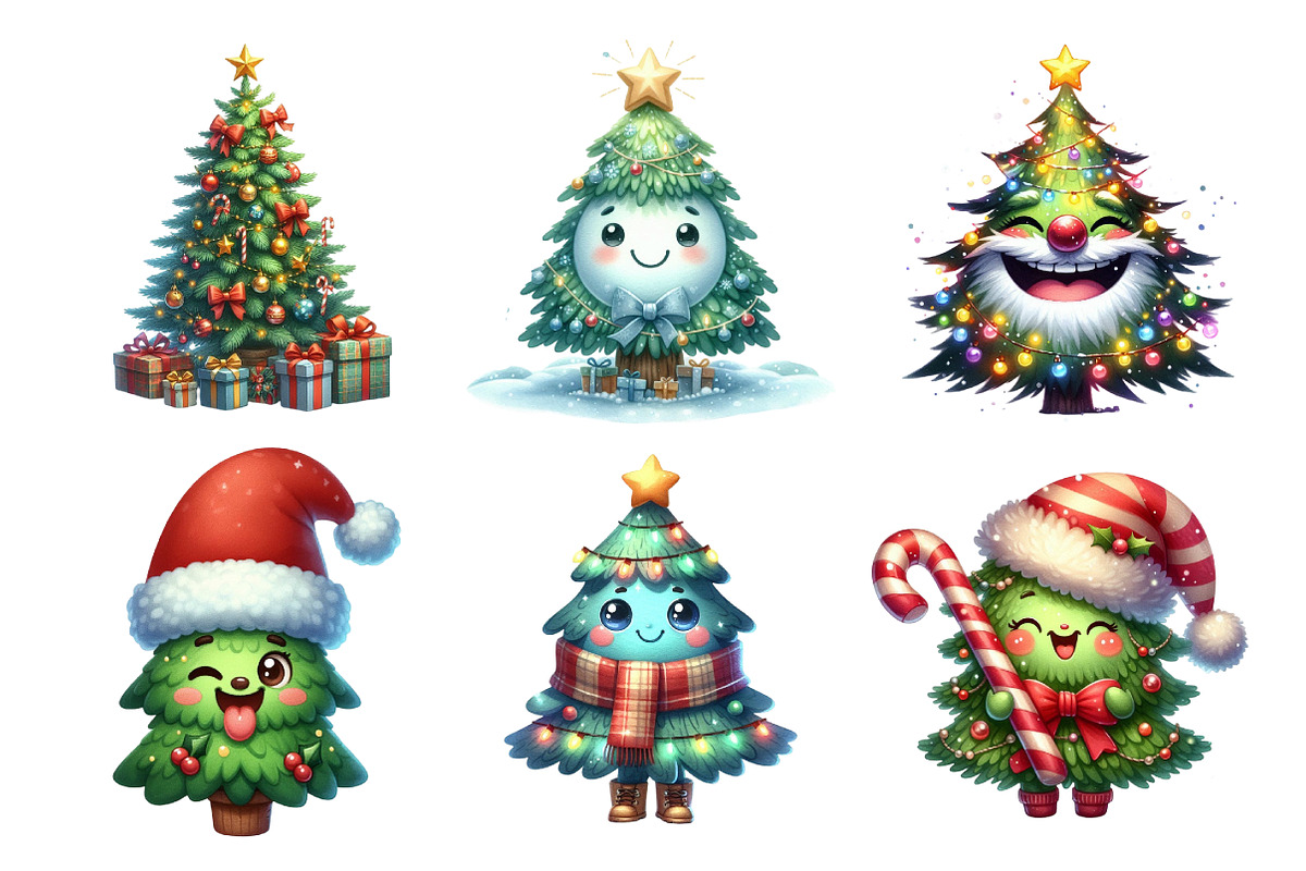 Christmas Tree Holiday Tree Clipart, an Illustration by SinaCreation (Photo 3 of 7)