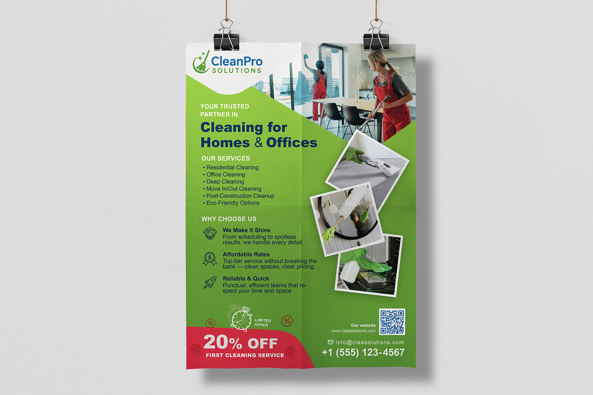 Cleaning Service Flyer Template Word, a Flyer Template by Trot (Photo 4 of 4)