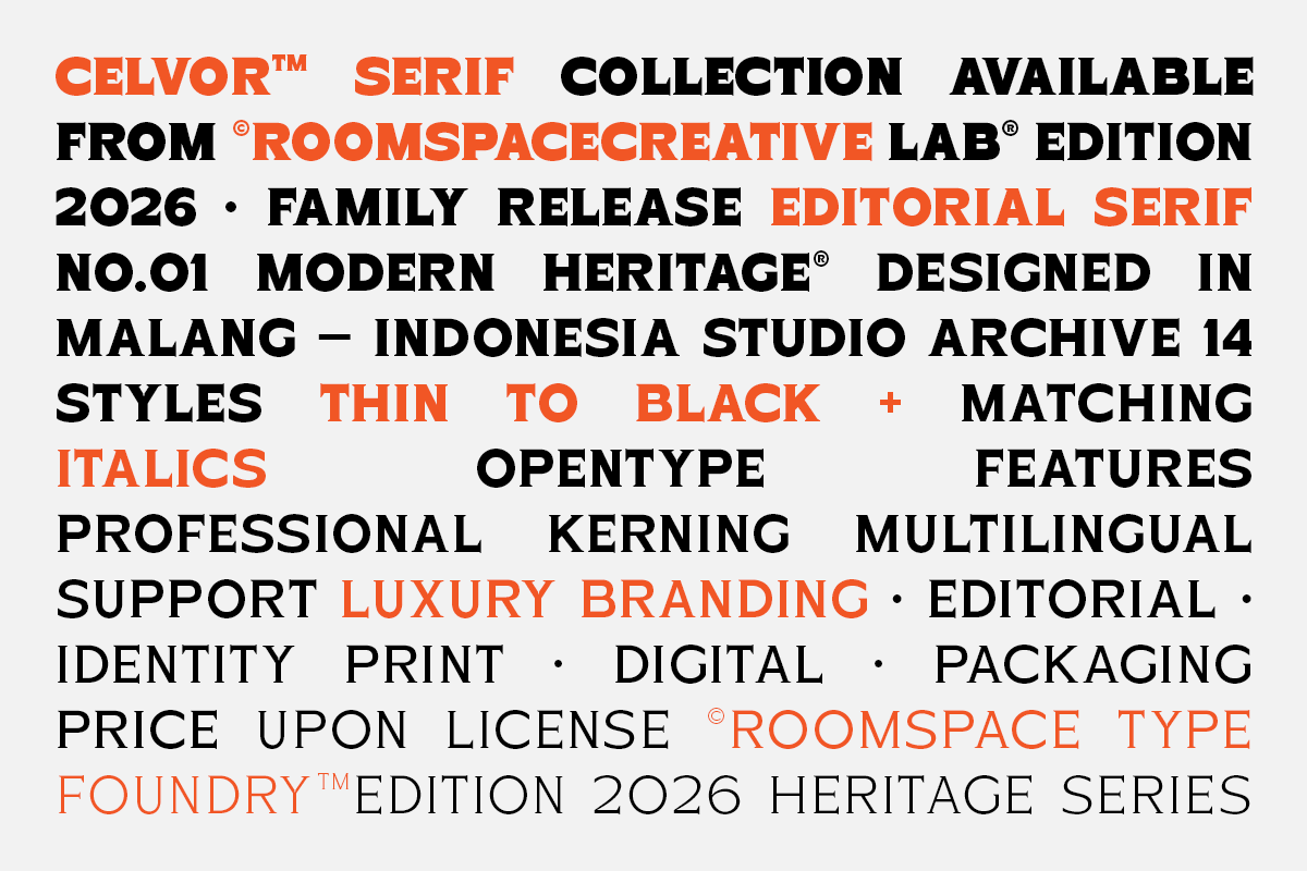 Celvor Edition – Serif Font Family, a Serif Font by roomspace creative lab (Photo 3 of 12)