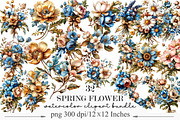 Spring Flower Clipart, an Illustration by Designking (Thumbnail 1 of 5)