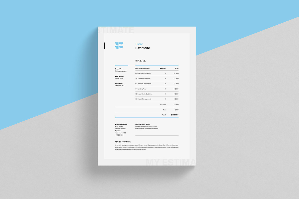 Invoice, Brief, Estimate, a Stationery Template by KreateTribe (Photo 7 of 7)