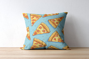 10 Pizza Slice Seamless Patterns