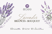 34 Lavender branch and bouquet, an Illustration by Kotkoa (Thumbnail 1 of 7)