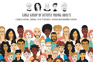 Young Adults' Diverse Faces Pattern