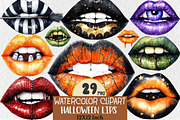 Watercolor Halloween Lips Clipart, an Illustration by Rose Art (Thumbnail 1 of 5)
