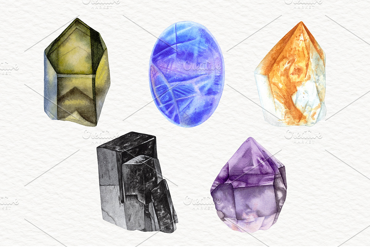 Crystalline. Crystals & Gemstones, an Illustration by Katya Zlobina (Photo 6 of 17)