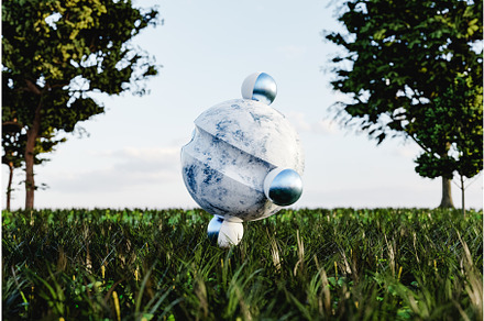 3D Illustration. Abstract sphere on, an Environmental 3D Model by Daniel Megias